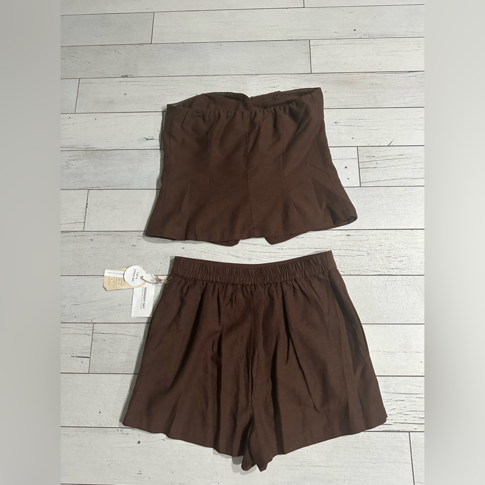 Brown Strapless Tank Top
